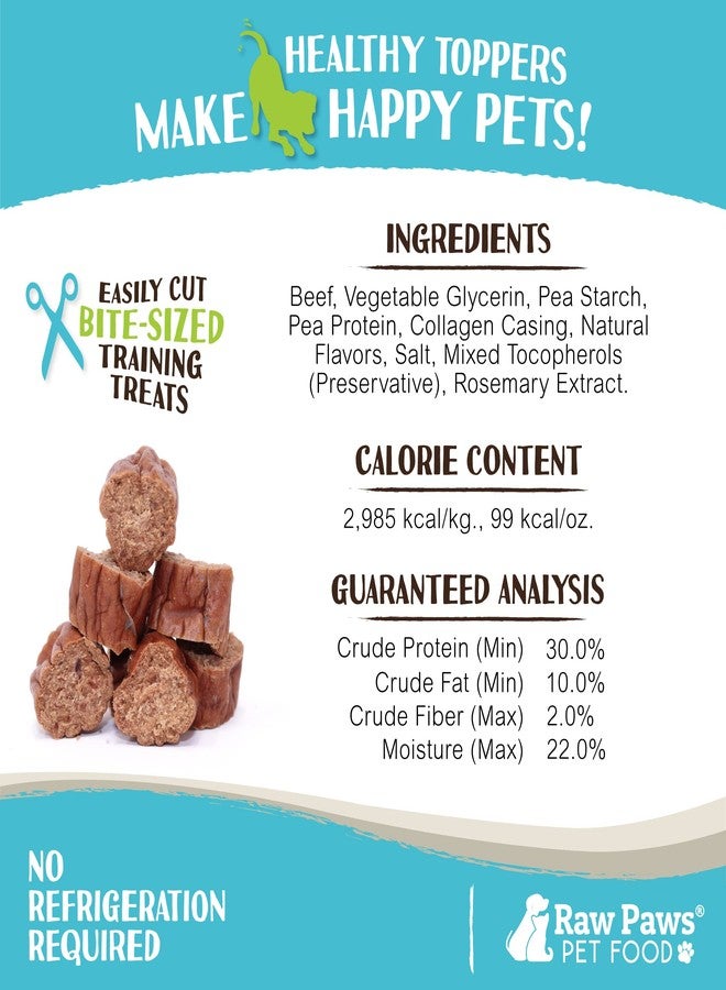 Raw Paws Grain-Free Soft Sausage Treats for Dogs & Cats - Beef Recipe, 6-oz - Made in USA - Great for Training Puppies or as a Reward - Beef Jerky for Dogs - Soft Cat Treats - Image 4